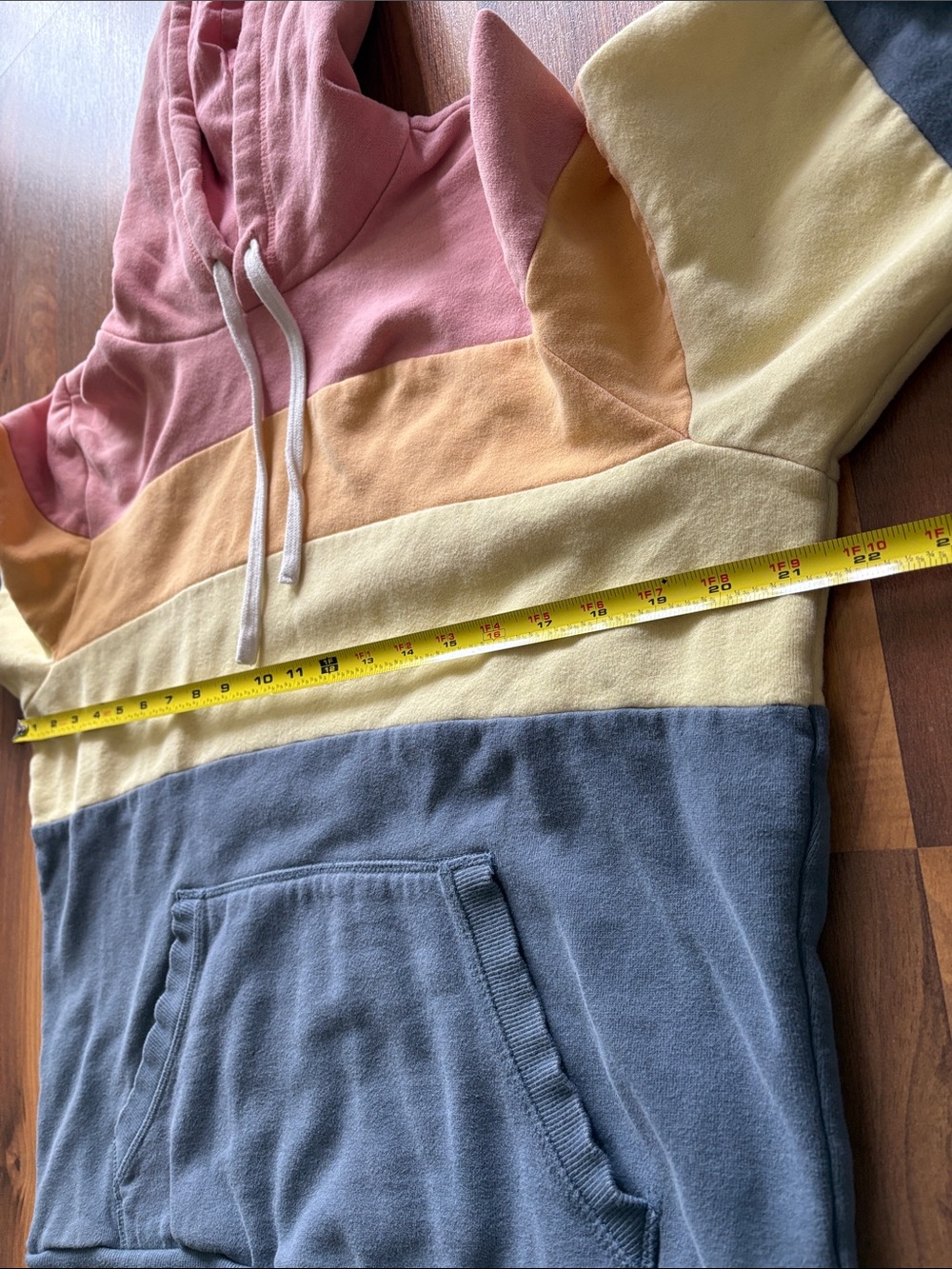 Marine Layer Woman’s Pastel Stripe Pullover Hoodie - Pink, Yellow, Cream, Blue - Picture 8 of 10